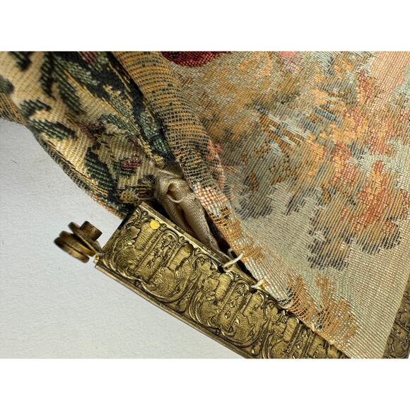 1930's French Woven Tapestry Purse with Orchestra Ticket Stub from 1970 - Picture 12 of 15